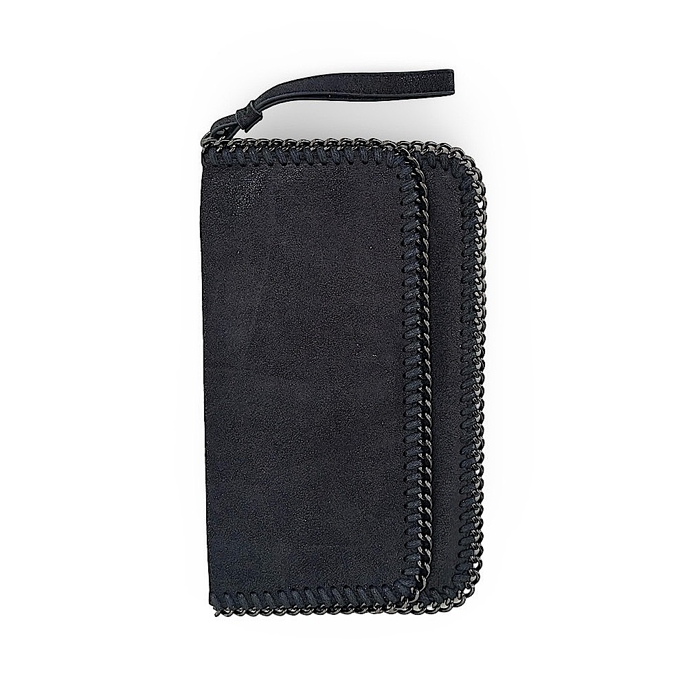 INZI suede Clutch + Wristlet with Chains